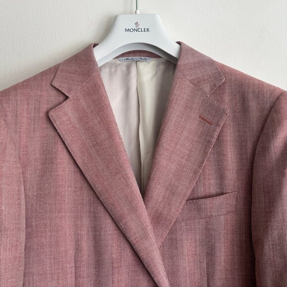 $2000 Canali Dusty Pink Sport Coat/ Blazer 42-44 Long - Picture 2 of 12